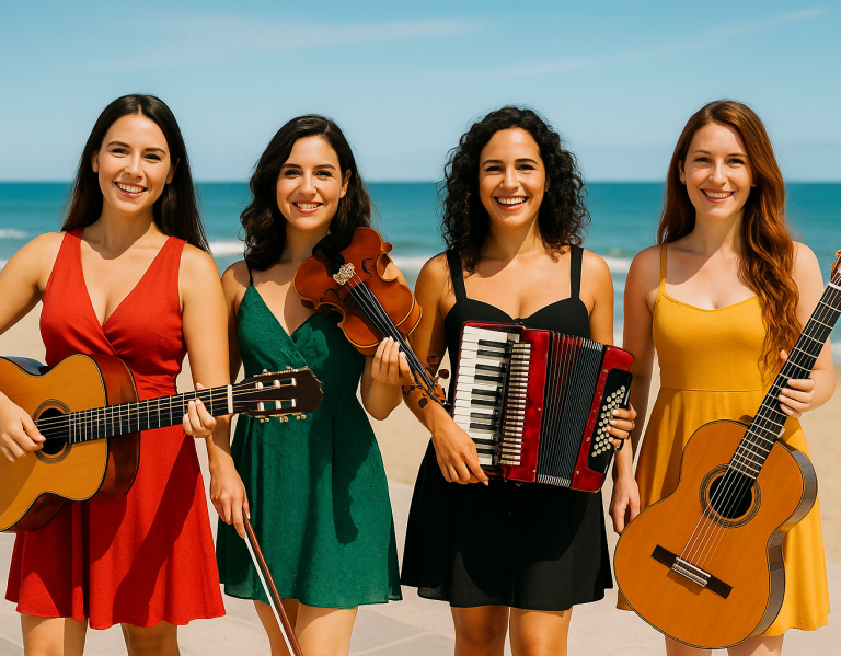 Magic Melody Makers artists on the beach - 4 women